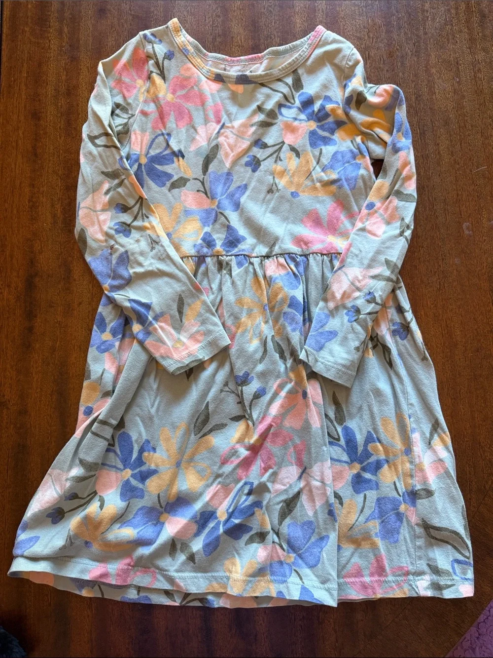 Bogo Carter's Pastel Floral Long-Sleeve Dress - Blue, Pink, Yellow